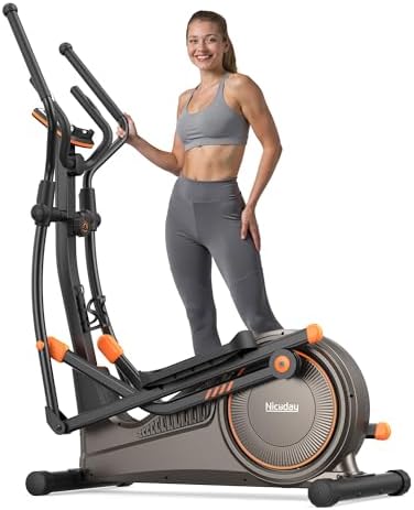 Niceday Elliptical Exercise Machine for Home Workout, Magnetic Elliptical Trainer with Kinomap APP Support, 19IN Stride,