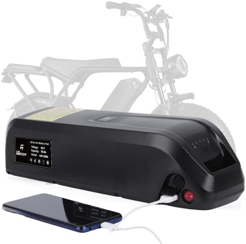 36V 48V 52V Ebike Battery 15Ah 20Ah Lithium Battery for 0-1200W Electric Bike with Fast Charger and BMS, LED Indicator,