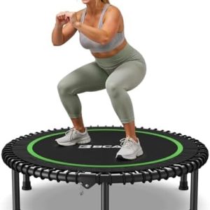 BCAN Durable 450LBS/550LBS Foldable Mini Trampoline for Adult Indoor/Outdoor Workout