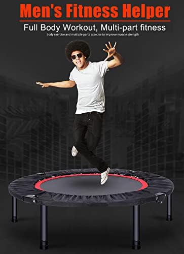 40"/48" Fitness Rebounder Trampoline with 4-Level Adjustable Foam Handle for Kids & Adults | Quiet and Stable 40"/48" E