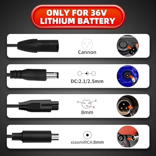 UL Listed 42V 2A Replacement Electric Scooter Charger | Compatible with GOTRAX Ninebot Jetson Voyage | For 36V Hoverboar