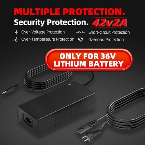 UL Listed 42V 2A Replacement Electric Scooter Charger | Compatible with GOTRAX Ninebot Jetson Voyage | For 36V Hoverboar
