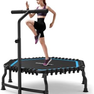 ANCHEER 50" Rebounder Trampoline for Adults - Max Load 560lbs - Indoor/Garden Workout - 2025 Foldable Mini Trampoline wi
