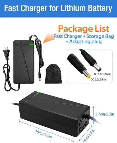 Super Fast Charger for 48V Lithium Battery No Adapter Needed | 5|6V 3A/5A Charger for 48V Lithium Battery with Cooling