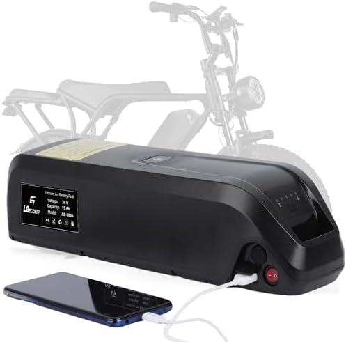 36V 48V 52V Ebike Battery 15Ah 20Ah Lithium Battery for 0-1200W Electric Bike with Fast Charger and BMS, LED Indicator,