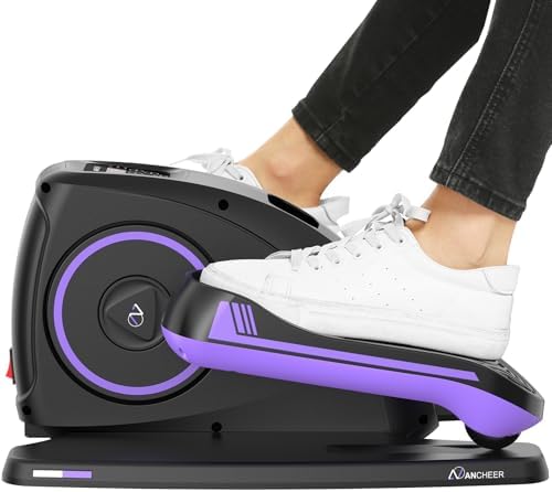 ANCHEER Electric Elliptical Leg Exerciser for Seniors | Quiet Portable Home Office Pedal Exerciser | Remote Control | Se