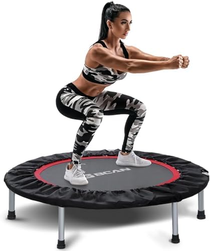 BCAN Mini Trampoline for Adults Indoor Workout with Safety Pad, Rebounder Exercise Trampoline, Max Load 300lbs BCAN Fo