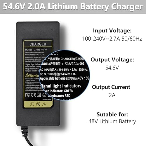 Pinkind 48V Li-ion Battery Charger Replacement for Razor, Jetson, Voyage, Gotrax, Ninebot, Segway, Hiboy and More 5|6V 2