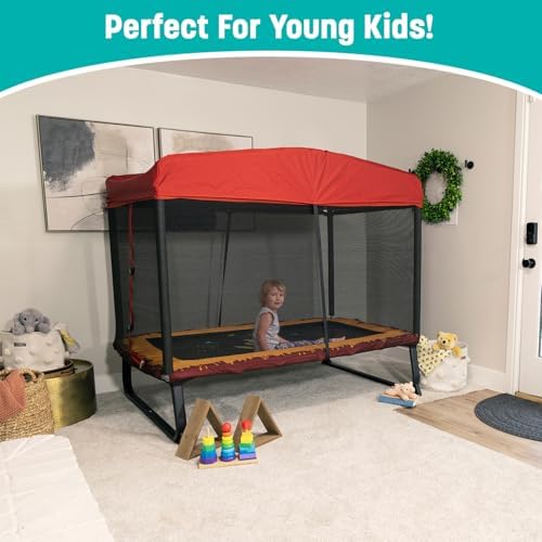 Skywalker 6x4FT Kids Mini Trampoline - Durable Steel Frame for Toddlers & Kids | Skywalker 6x4FT Kids Mini Trampoline -