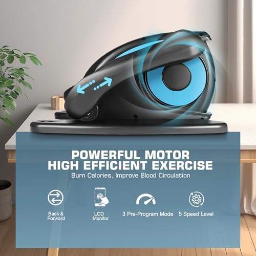 ANCHEER Electric Elliptical Leg Exerciser for Seniors | Quiet Portable Home Office Pedal Exerciser | Remote Control | Se