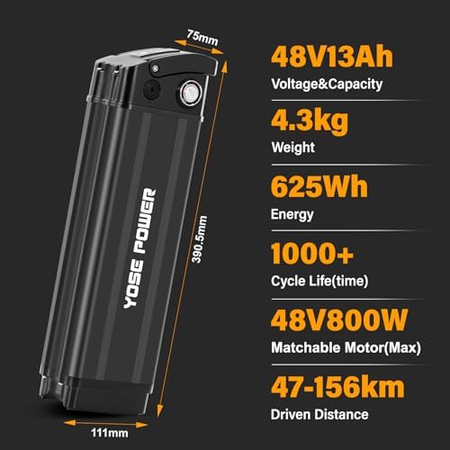 Electric Bike Battery 48V 13Ah for Heybike and Mars Bikes Compatible Replacements