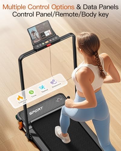 FUNRAY Versatile Walking Pad Treadmill with Incline - Dual-Sided Under Desk Treadmill with Foot Massage for Home & Offi
