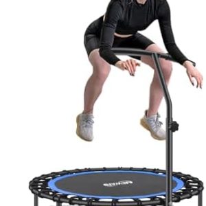NEWAN Silent Mini Trampoline for Adults - 40" to 48" Diameter, Max Limit 330lbs, Silent Bungee Rebounder Jumping Cardio
