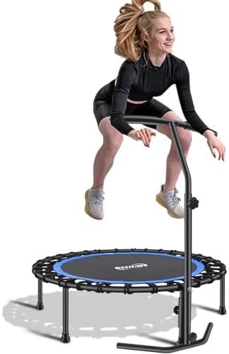NEWAN Silent Mini Trampoline for Adults - 40" to 48" Diameter, Max Limit 330lbs, Silent Bungee Rebounder Jumping Cardio