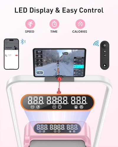 Upgrade |5HP Low Noise Foldable Treadmill with 8% Incline for Home/Office | Trisomy 4 in 1 Portable Under Desk Foldable