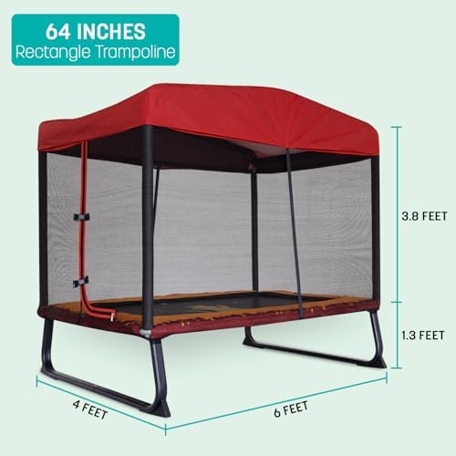 Skywalker 6x4FT Kids Mini Trampoline - Durable Steel Frame for Toddlers & Kids | Skywalker 6x4FT Kids Mini Trampoline -