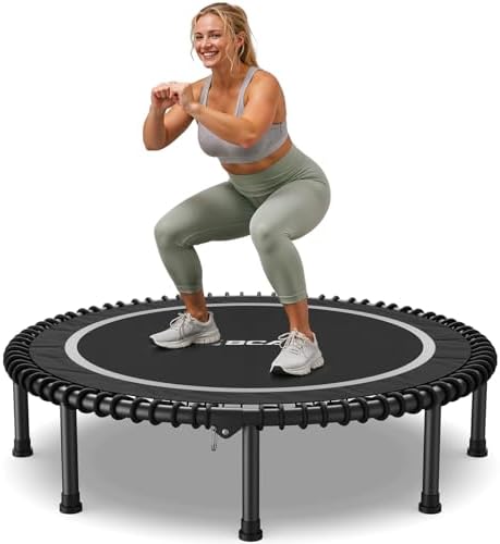BCAN Durable 450LBS/550LBS Foldable Mini Trampoline for Adult Indoor/Outdoor Workout