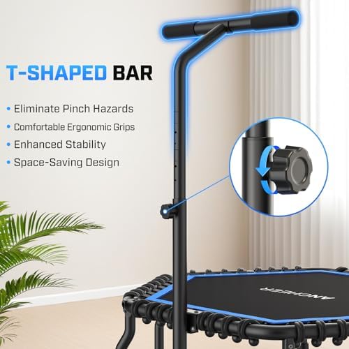 ANCHEER Trampoline for Adult, Indoor Outdoor Mini Trampoline, 550LBS_fitness_trampoline_with_Bungee