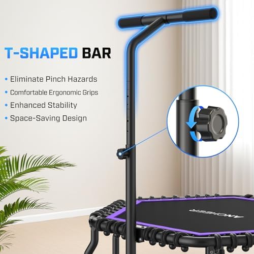 ANCHEER Trampoline for Adult, Indoor Outdoor Mini Trampoline, 550LBS_fitness_trampoline_with_Bungee