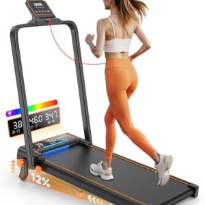 Portable Treadmill Walking Pad with 12% Incline & Handle Bar for Home | 350+lb Capacity & 4 Adjustable Incline Smart Ap