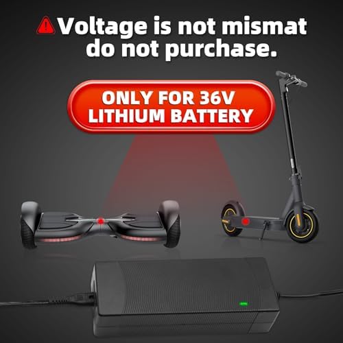 UL Listed 42V 2A Replacement Electric Scooter Charger | Compatible with GOTRAX Ninebot Jetson Voyage | For 36V Hoverboar