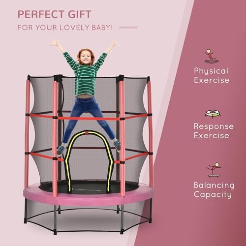 Outsons 5FT Trampoline for Kids | 55" Mini Indoor Outdoor Toddnginele Trampoline Toy | Springless Design Safety Trampol