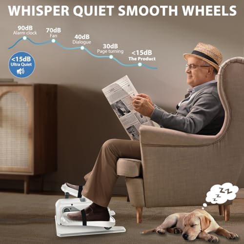 Electric Elliptical Machine for Seniors, Quiet & Portable Seated Pedal Exerciser as Seen on TV 15 Adjustable Speed 5 Aut