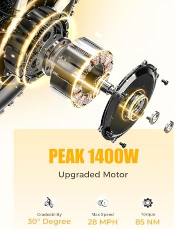 Heybike Ranger Electric Bike for Adults, Peak 1400W Motor Ebike, 28MPH Folding Step-Thru E Bike with Front Suspension