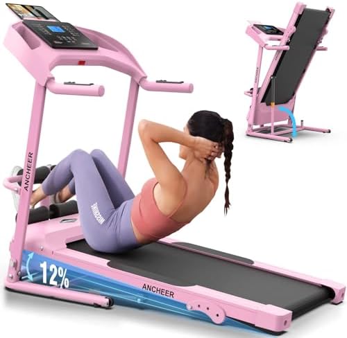 ANCHEER 2025 Upgrade |5HP Portable Treadmill with Sit Up Bench for Home Fitness Lovers | ANCHEER Foldable Treadmill wit