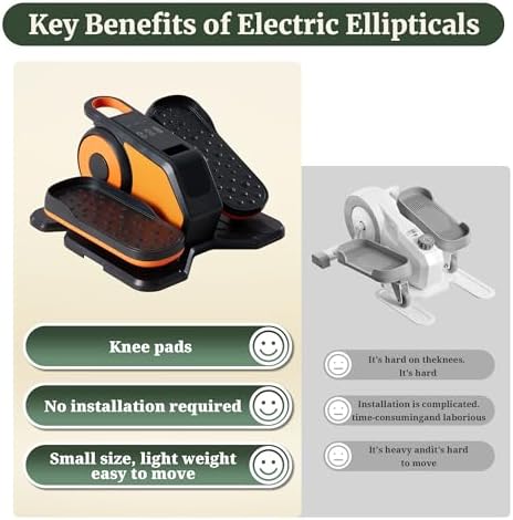 Under Desk Elliptical Machine for Seniors, Quiet Seated Pedal Exerciser with Remote Control, 3 Modes & 12 Adjustable Spe