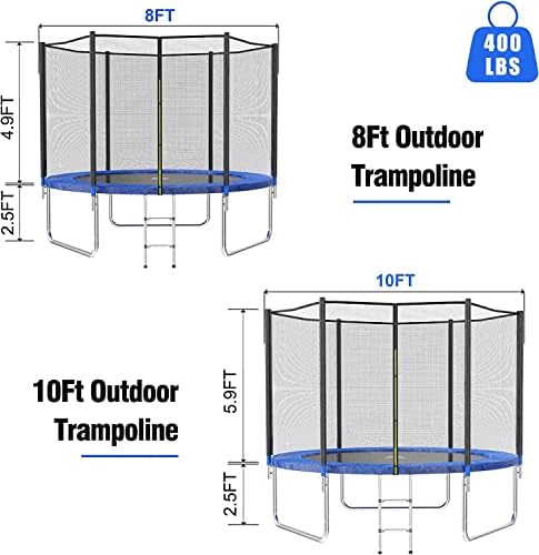 AOTOB Heavy Duty Trampoline with Safety Net and Hoop for Kids and Adults Outdoor Jumping
