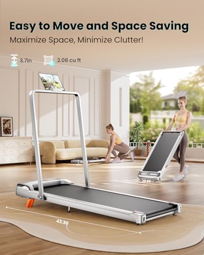 Home Office Walking Pad, Under Desk Treadmill with Incline, |5HP Portable Walking Treadmill, 265 Lbs Weight Capacity, Re