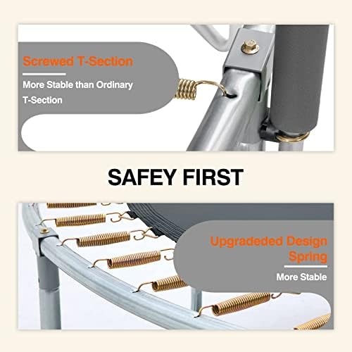 AOTOB Heavy Duty Trampoline with Safety Net and Hoop for Kids and Adults Outdoor Jumping