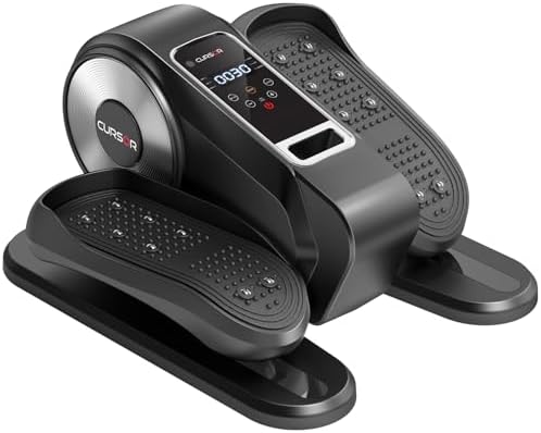 Under Desk Elliptical Machine for Home Office with Remote Control and Auto Mode | Mini Seated Pedal Exerciser with 12 S