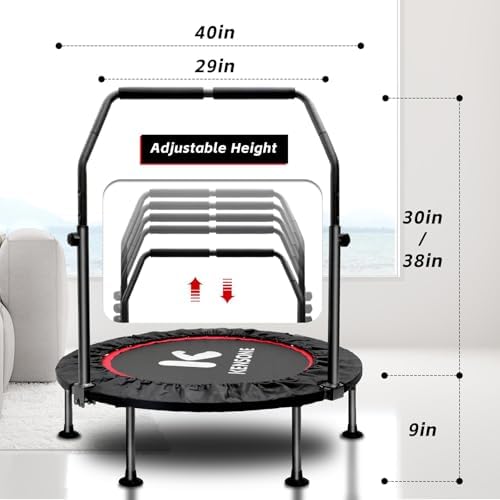 Kenson Mini Foldable Trampoline for Kids and Adults Indoor Use | Kenson Indoor Trampoline 40"/48" Foldable Rebounder fo