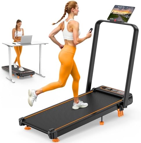 Portable Treadmill Walking Pad with 12% Incline & Handle Bar for Home | 350+lb Capacity & 4 Adjustable Incline Smart Ap