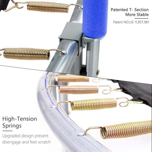 AOTOB Heavy Duty Trampoline with Safety Net and Hoop for Kids and Adults Outdoor Jumping