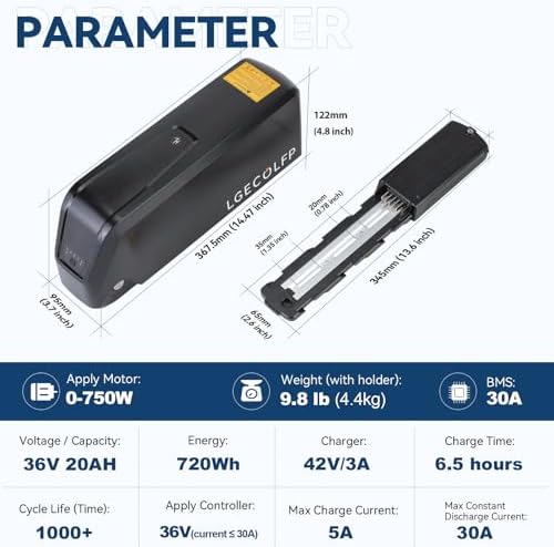 36V 48V 52V Ebike Battery 15Ah 20Ah Lithium Battery for 0-1200W Electric Bike with Fast Charger and BMS, LED Indicator,