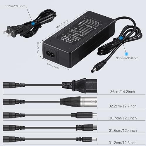 42V 2A Fast Cooling Battery Charger for Lithium Batteries - Jetson, Gotrax, Razor, Ninebot, Segway, Swagtron, Hiboy Rep