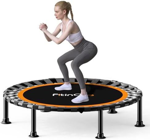 48" Foldable Mini Trampoline for Adults and Kids | Durable Bungee Band | 330lbs Load Capacity | Portable Exercise Reboun