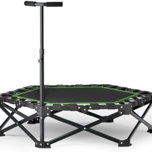 EAST MOUNT 42" Folding Fitness Trampoline for Adults, Foldable Mini Trampoline with Handle, Max Load 440lbs