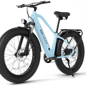 ANCHEER 26" Electric Bike for Adults, 1000W Peak Motor, 60 Miles Range, Fat Tire Electric Bike Off-Road EBike for Men &