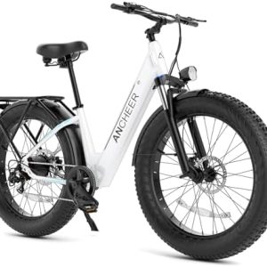 ANCHEER 26" Electric Bike for Adults, 1000W Peak Motor, 60 Miles Range, Fat Tire Electric Bike Off-Road EBike for Men &