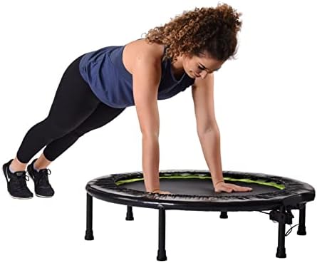 Stamina Folding Trampoline Black - Portable Fitness Equipment for Home Gym, Cardio & Strength Training, Jumping Exercise