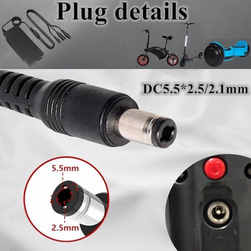 42V 2A 3Plugs Hover-1 Replacement Charger for 36V Li-ion e-Bike Scooter Battery | 42V 2A 3Plugs Maxshot V1 Hiboy Jetson