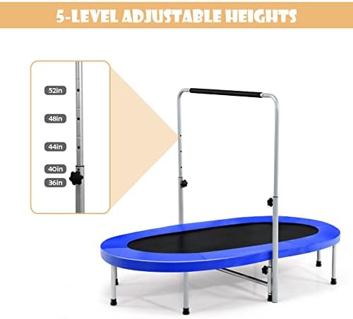 Giantex 2 Persons Foldable Fitness Trampoline Outdoor Indoor OEKO-TEX MAX 330LBS Adult Kid Fitness