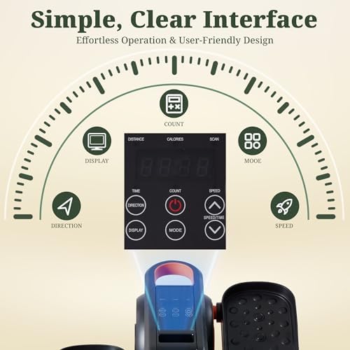 Under Desk Elliptical Machine for Seniors, Quiet Seated Pedal Exerciser with Remote Control, 3 Modes & 12 Adjustable Spe