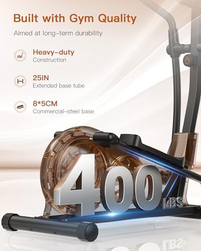 Niceday Elliptical Exercise Machine for Home Workout, Magnetic Elliptical Trainer with Kinomap APP Support, 19IN Stride,