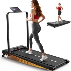 ANCHEER Portable Under Desk Treadmill for Home Exercise with Handles and Remote Control | |0 HP ANCHEER Foldable Treadm