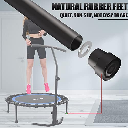 NEWAN Silent Mini Trampoline for Adults - 40" to 48" Diameter, Max Limit 330lbs, Silent Bungee Rebounder Jumping Cardio